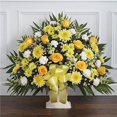Heartfelt Tribute™ Floor Basket- Yellow
