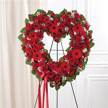 Always Remember™ Floral Heart Tribute- Red